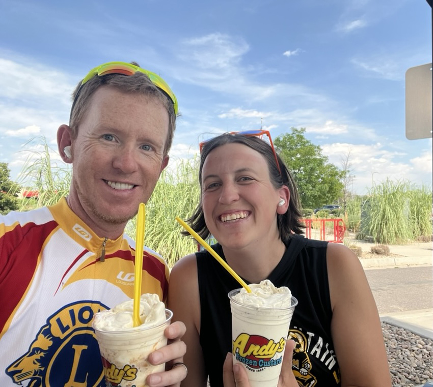 Enjoying Ice Cream after a Bike Ride