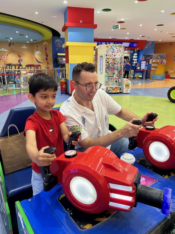 With Our Nephew at an Arcade